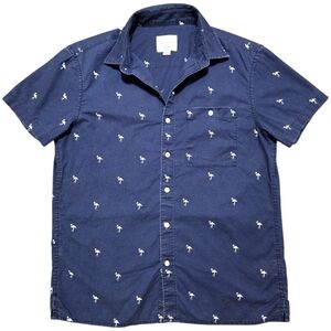 American Eagle Shirt Mens Small Flamingo Print Flex Collared Button-Up Tropical